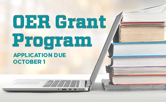 Fall OER Grant application information and workshop registration available.