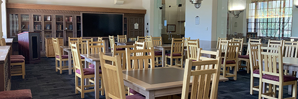 tables and chairs in the willard room